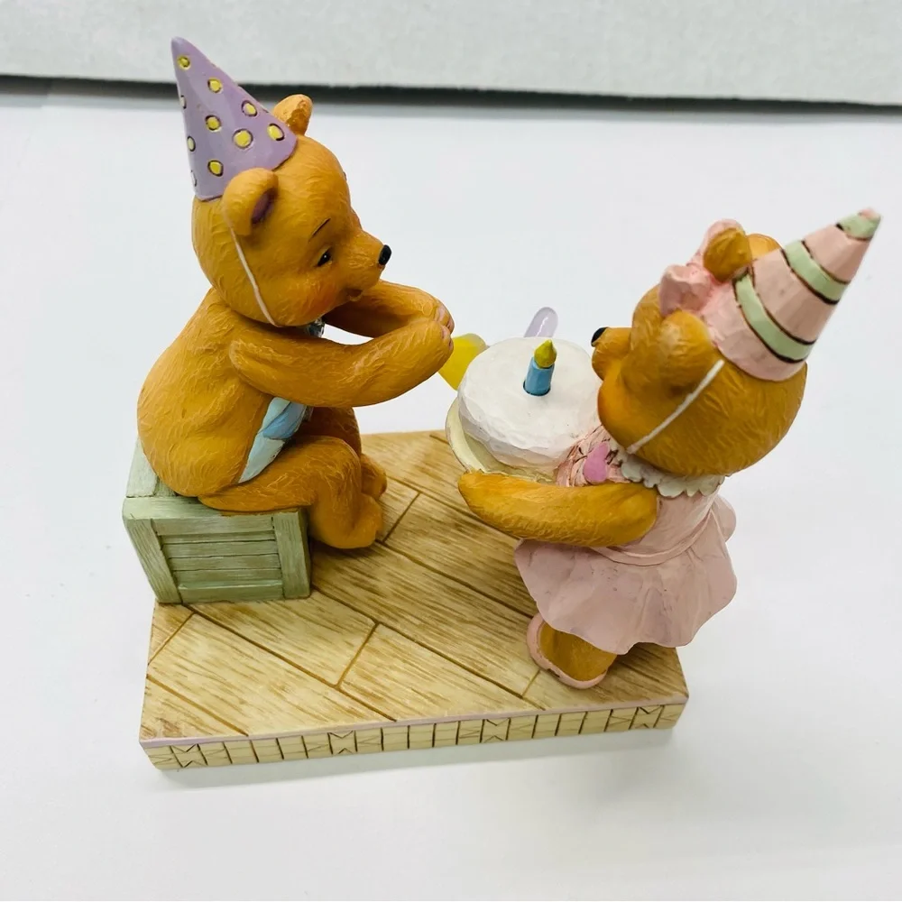 Jim Shore Button and Squeaky Figurine Make A Wish Birthday Cake By Enesco 2019